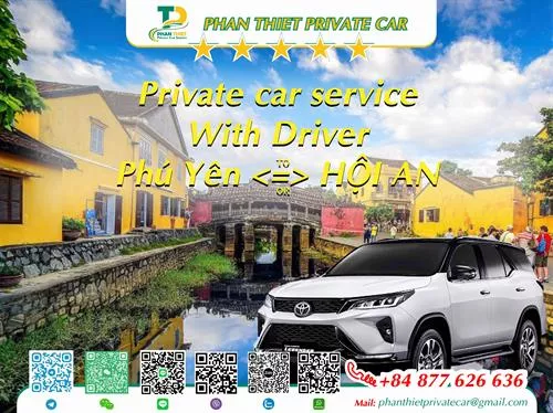 Car rental Phu Yen <=> Hoi An (private car with driver)